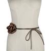 Decorative Rose Flower Rope Belts DIY Woven Waistband Strap Fabric Belt  For Women Lady Girl