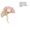 Ginkgo Leaf Brooch Elegant Faux Pearl Lapel Pin Rhinestone Leaf Brooch Pin for Women Coats Shirts Scarves Shawls Bags
