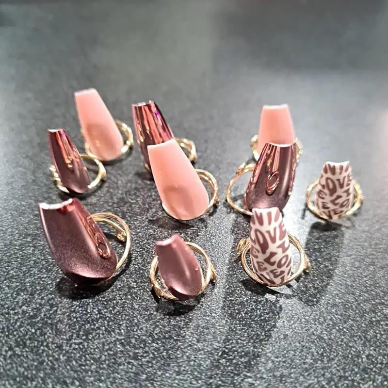 10 stk Metall Åpen Ring Falmer ikke Bruk Neglebasisringer Miljøvennlige Fingertuppringer Resirkulerbar Flerfarget