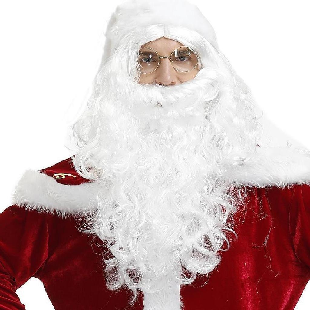 2025 Professional Santa Wig Beard Set For Christmas