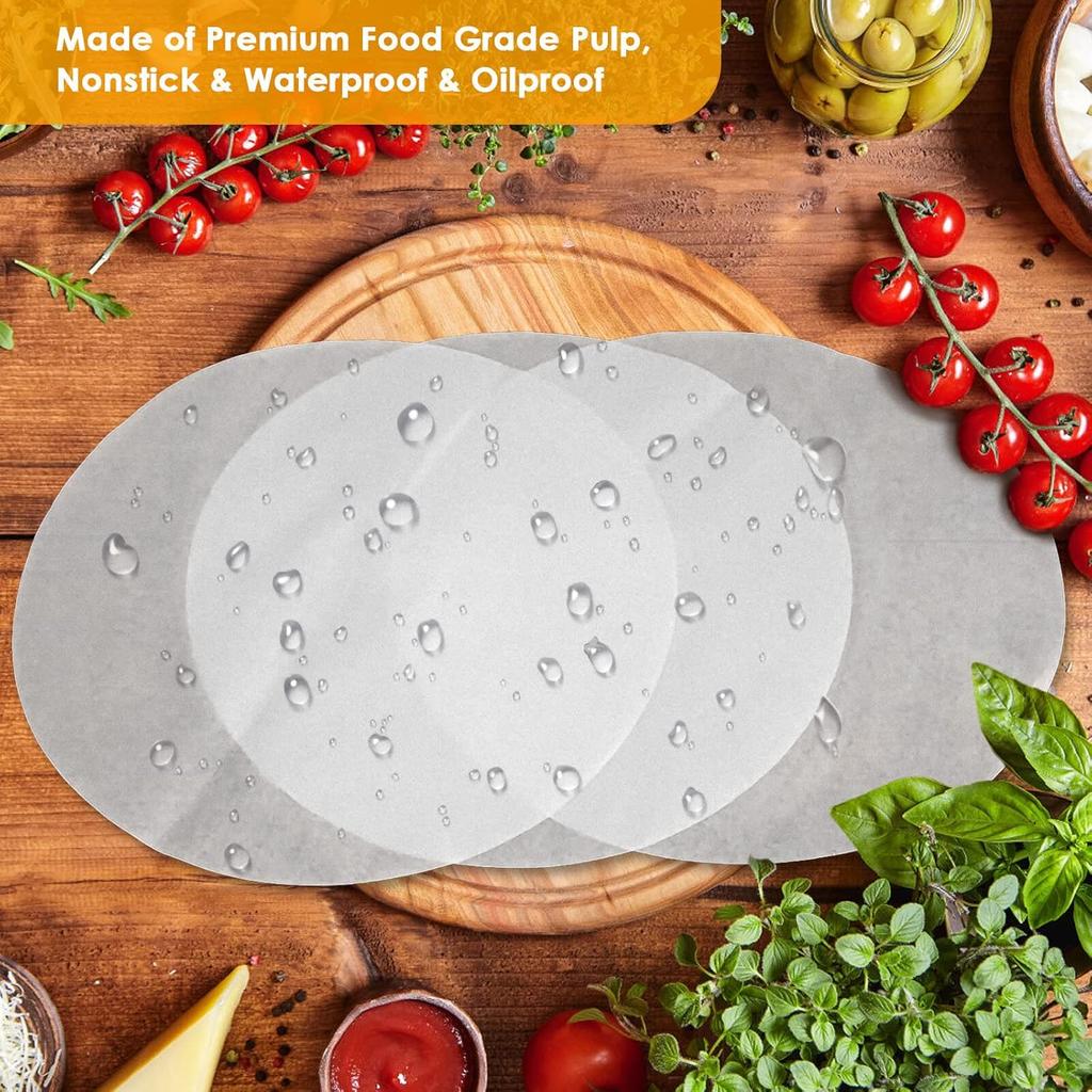 100 PCS Parchment Paper, 11 Inch Round Baking Paper Liners, Unbleached Barbecue Paper Baking Sheets for Cooking, Steaming, Baking Cakes, Cookies,