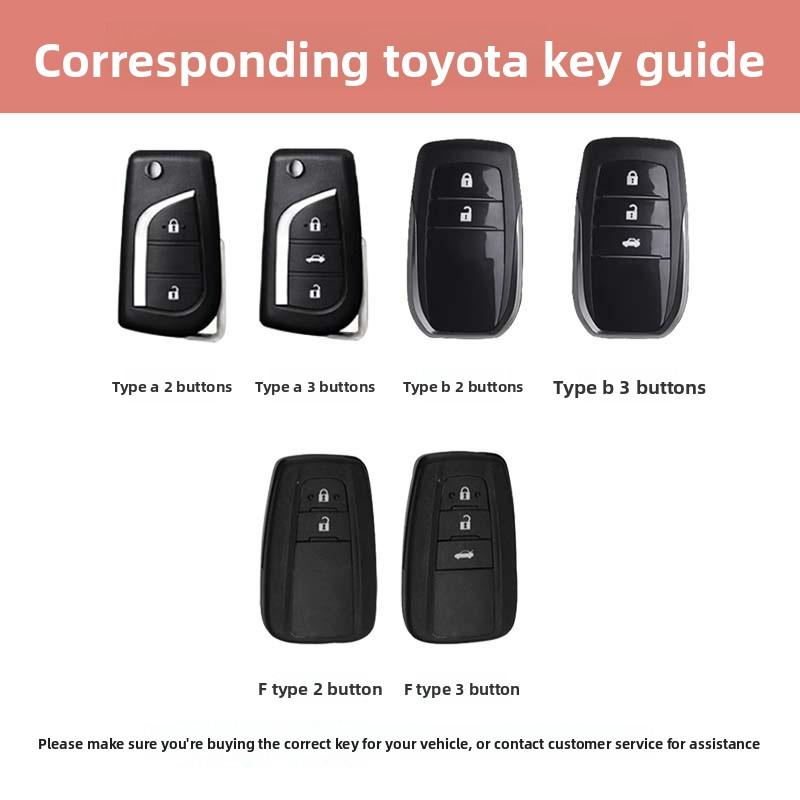 DKBMUE1 ABS Alloy Car Key Case Cover Protect Shell Bag For Toyota Land Cruiser Prado Crown  Yaris Cross Hilux Innova Fortuner Camry