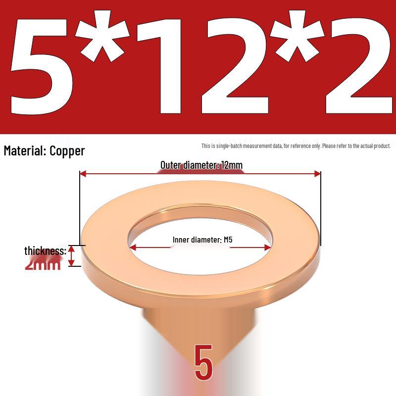 National Standard Red Copper Gasket Seal Ring and Flat Washer M3-M60mm for Marine Instruments