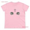 Weiches Cyber Gothic Kreuz T-Shirt Damen Lässig Y2k Vintage Gewaschen Designer-Kleidung Bequem Unisex Dehnbar Vielseitig