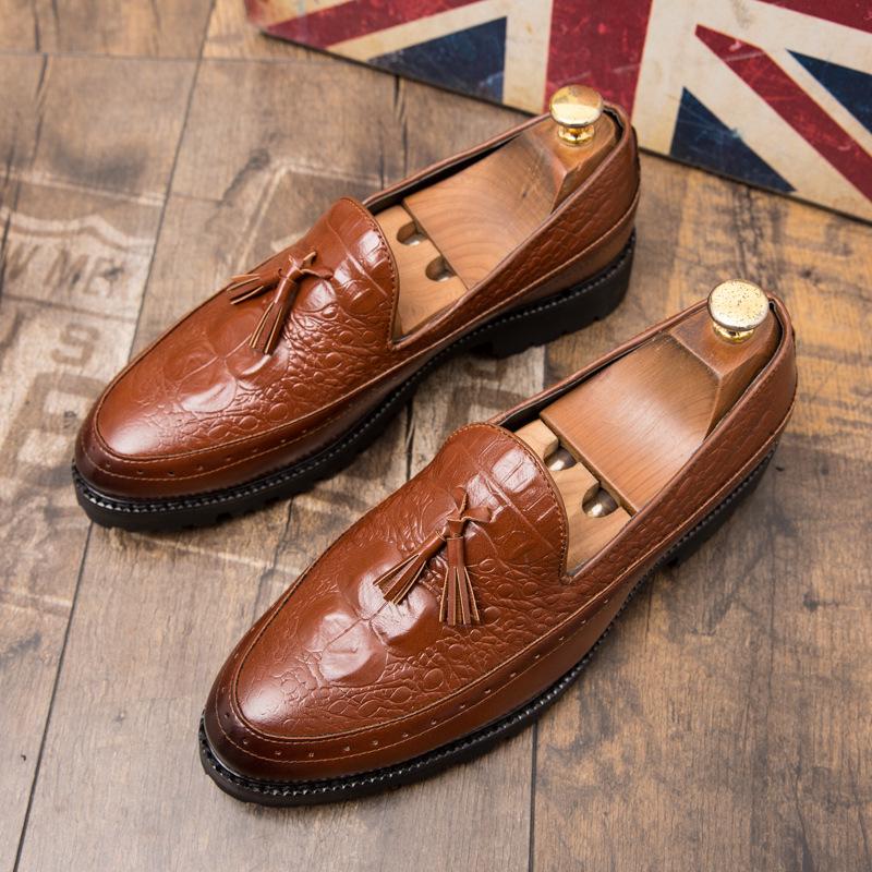 Scarpe Casual da Uomo a Calzino in Pelle con Nappe Four Seasons - Stile Britannico Trendy per Sposi e Matrimoni