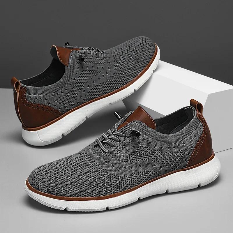 New Large Size Comfortable Men's Shoes Light Fashion Casual Sports Shoes Breathable Flying Mesh Top Loafers