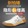 Men's Shoes Hollow Breathable Cowhide Soft Sole Four Seasons Leather Shoes Men's Inner Height Increase Thin White Casual Shoes 2025