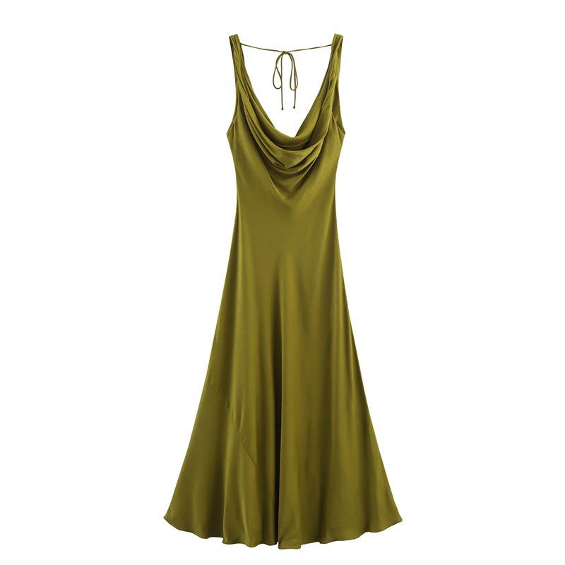 2025 European & American Silk Satin Camisole Dress - New Summer Design