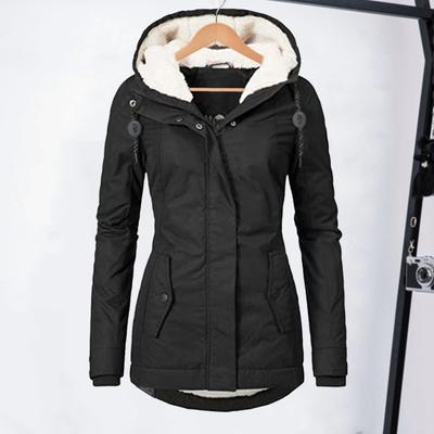 Zimní péřový kabát s kapucí a kapsami, zapínání na zip, stahovací šňůrka, parka, větruodolný
