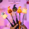Halloween Light-Up Hand-Crank Pumpkin Lantern Stick - Ghost Decoration Props for Kids' Party and Bar Scene