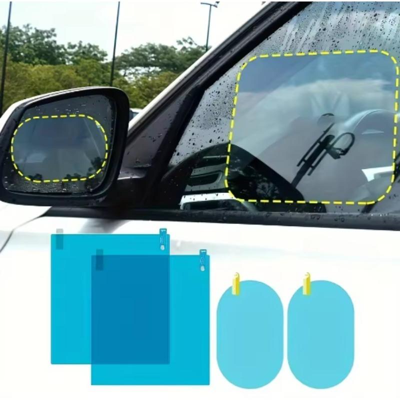 1pair Car Rearview Mirror Protective Film Side Windows Sticker Anti Fog Glare Rainproof Waterproof Mirror Film Clear Nano Coatin