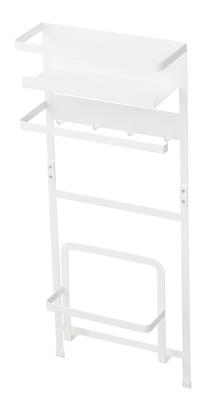 Yamazaki Magnetic Storage Rack for Next To Washing Machine, White, Approx. W28 X D11 X H67cm, Plate, Laundry Rack, Laundry Storage, 3309