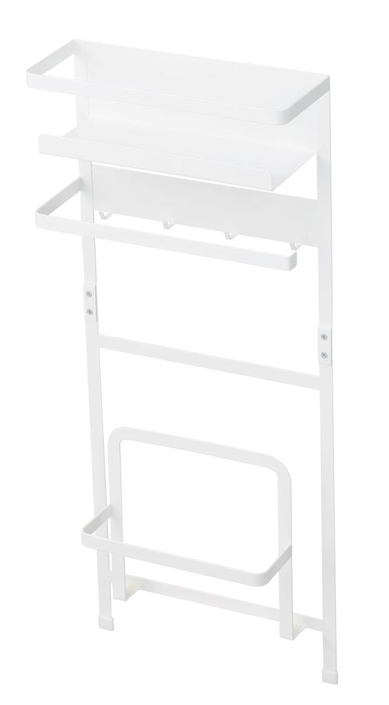 Yamazaki Magnetic Storage Rack for Next to Washing Machine, White, Approx. W28 x D11 x H67cm, Plate, Laundry Rack, Laundry Storage, 3309