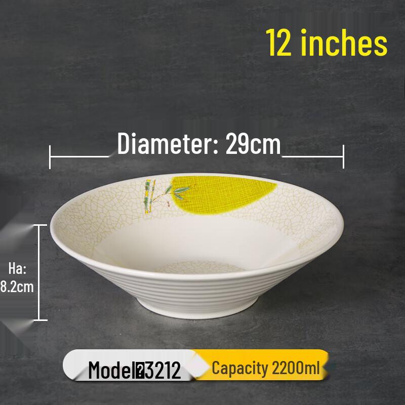 Ruhan Melamine Imitation Porcelain Noodle & Soup Bowls (Pack of 10)