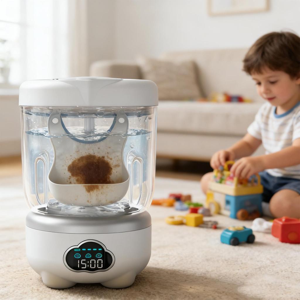 Small Washing Machine 1.6L Rechargeable Underwear Washer Panty Washing Machine For Socks Delicate Fabrics Towels Laundry