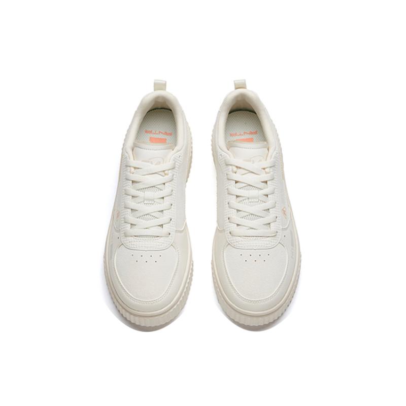 Anta Life Collection Wear-Resistant Slip-Resistant Low-Top Skateboard Shoes Women's Ivory White Sneakers 122148066-2