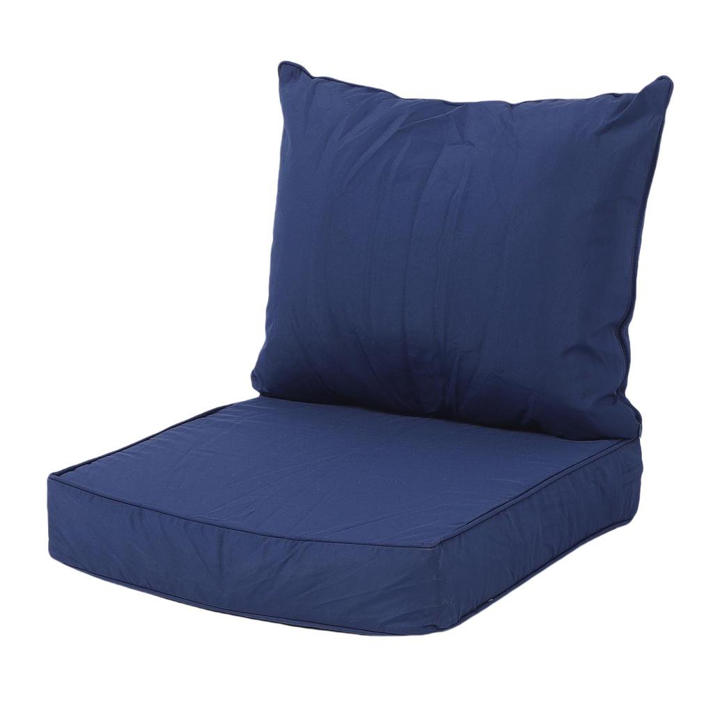 Outdoor Chair Cushion Set Polyester Water Proof Thickened PP Cotton Integrated Seating Cushion and Back Pillow Set for Garden Patio Beach