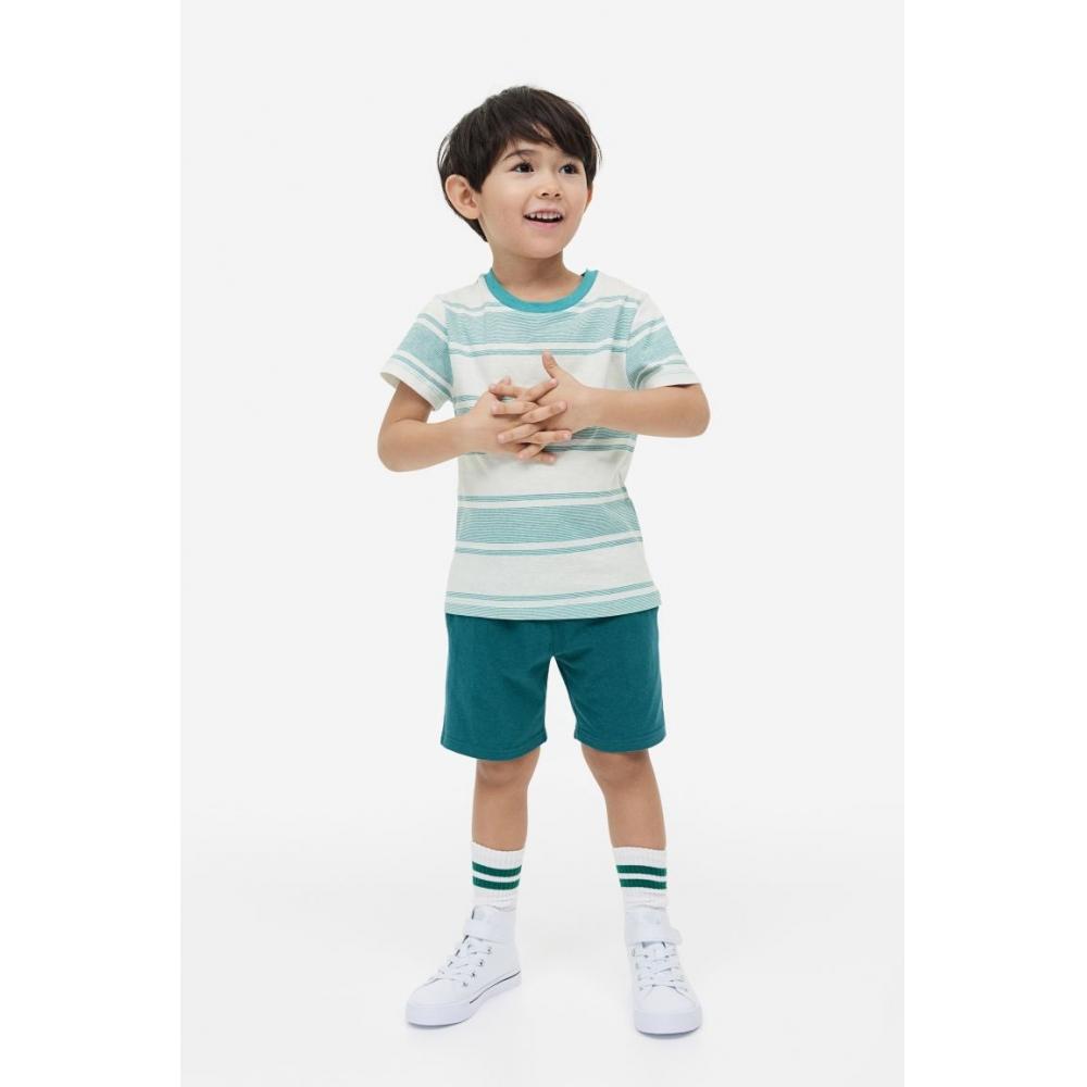 

Комплект из 2 предметов детской одежды из хлопка HM с бирюзовой полоской