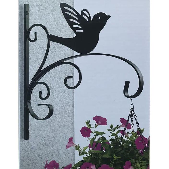 

Torch Hanging Plant Bracket Hook Iron Decorative Plant Hanger for Flower Basket Bird Feeder Wind Chime Lanterns with Screws (B-Bird)