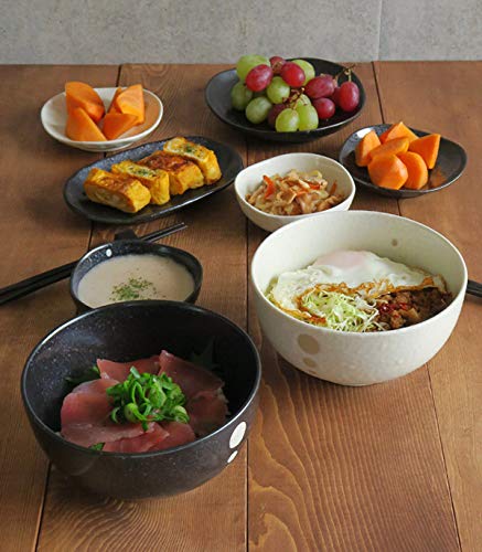 East Tableware: Polka Dot Okonomiyaki Donburi (Large) Set of 2, Japanese Style, Ramen Bowl, Large Bowl, Noodle Bowl