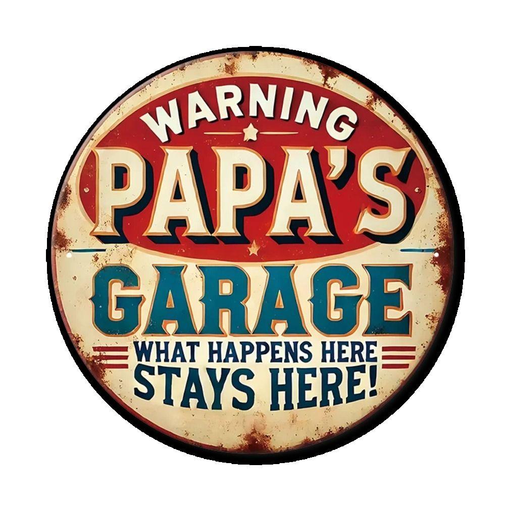 "King of the Road" Motorcycle Retro Round Metal Garage Sign 20x20cm