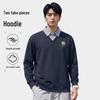 MARK FAIRWHALE Men's Preppy Faux Two-Piece Long Sleeve Sweatshirt