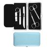 Mens Grooming Kit With Stainless Steel Nose Hair Trimmer Eyebrow Scissors Tweezer Nail Clipper Set