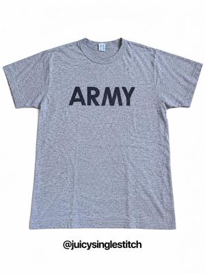Vintage 80er Jahre Champion US Army T-Shirt – Hergestellt in den USA Heather Grau Militär-T-Shirt – Single Stitch XL