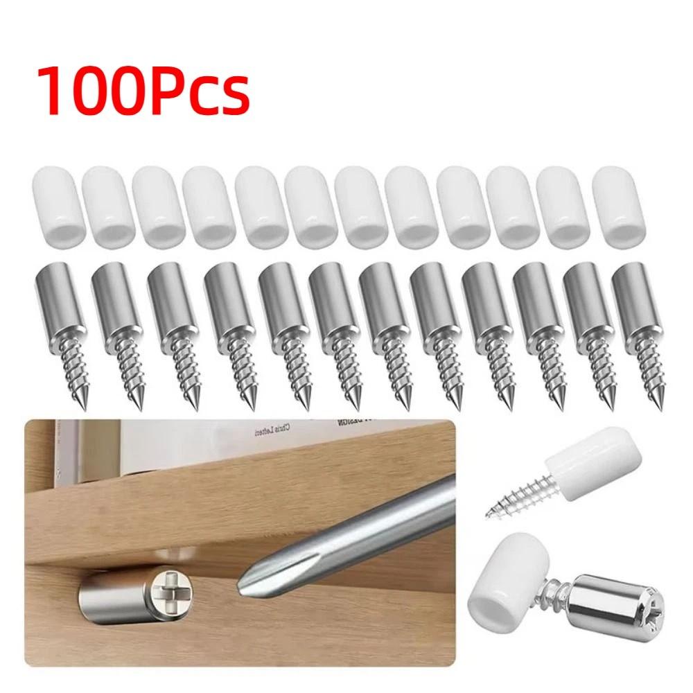 100Pcs Anti-Slip Rubber Sleeve Metal Shelf Support Nails Self-Tapping Screws  Home Improvement
