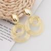 Two-layers Circles Women's Hanging Earrings Gold Color Silver Color Metal Spiral Pendants Dangle Earrings for Female European