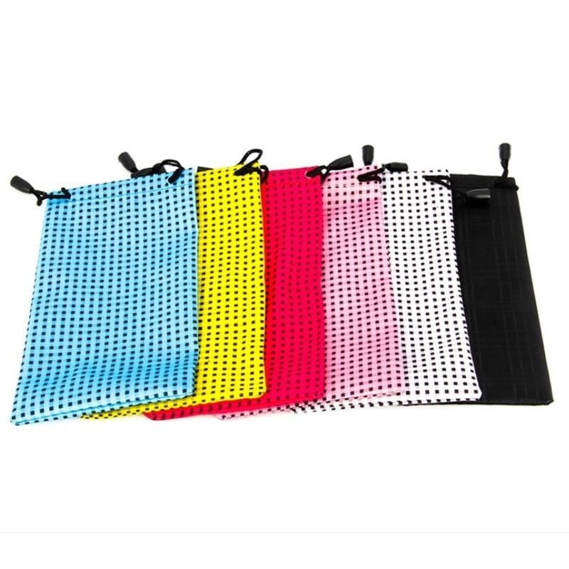 3pcs/lot New Popular Lattice Glasses Bag Waterproof Plastic Sunglasses Pouch Soft Eyeglasses Bag Gla