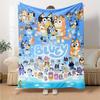 Bluey Cartoon Print Flannel Blanket High Quality Warm Comfortable Cover for All Seasons Perfect for Gifts Home Decor