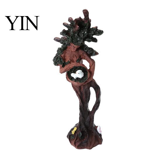 Resin Tree God Statue Goddess with Bird Nest, Figurine, Handcrafted Creative Nature Themed Decoration Forest Spirit Sculpture, Artistic Tabletop