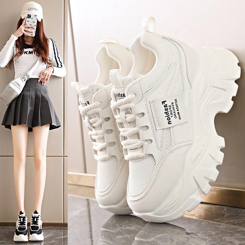 Women's Shoes New Spring Thick Sole Inner Height Increase Women's Small Height Sports Shoes Versatile