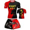Martial Arts Training Suit Sanda Muay Thai Boxing UFC Style Short Sleeve Shorts Unisex Gym Wear