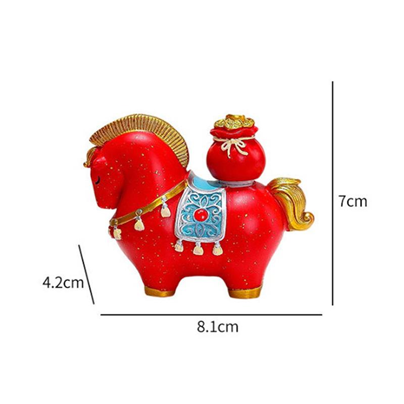 Creative Transfer Zodiac Horse Back Lucky Bag Ingot Can Be Rotated Home Decoration Office Desktop Decoration