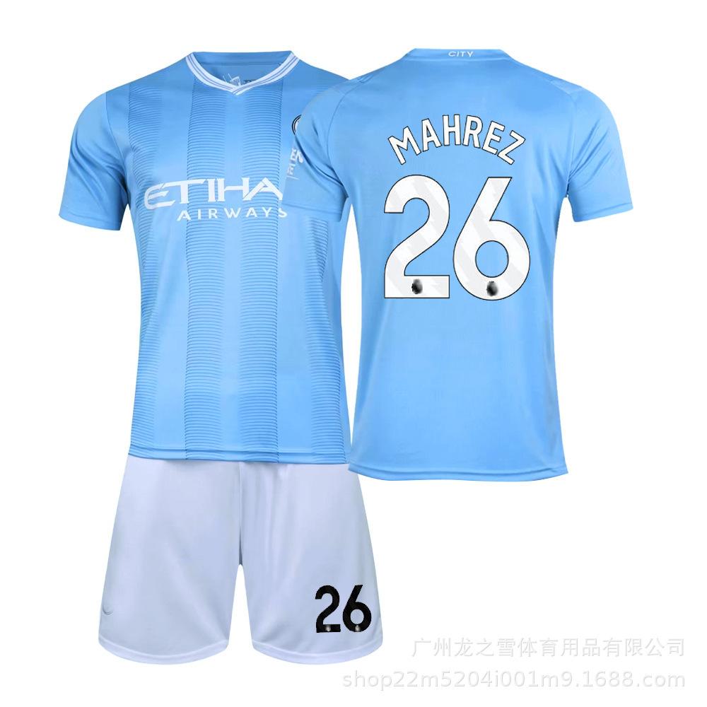 

23-24 New Manchester City Main Second Away Football Uniform Set No. 9 Haaland, No. 17 De Bruyne Cross-Border Shirt 28