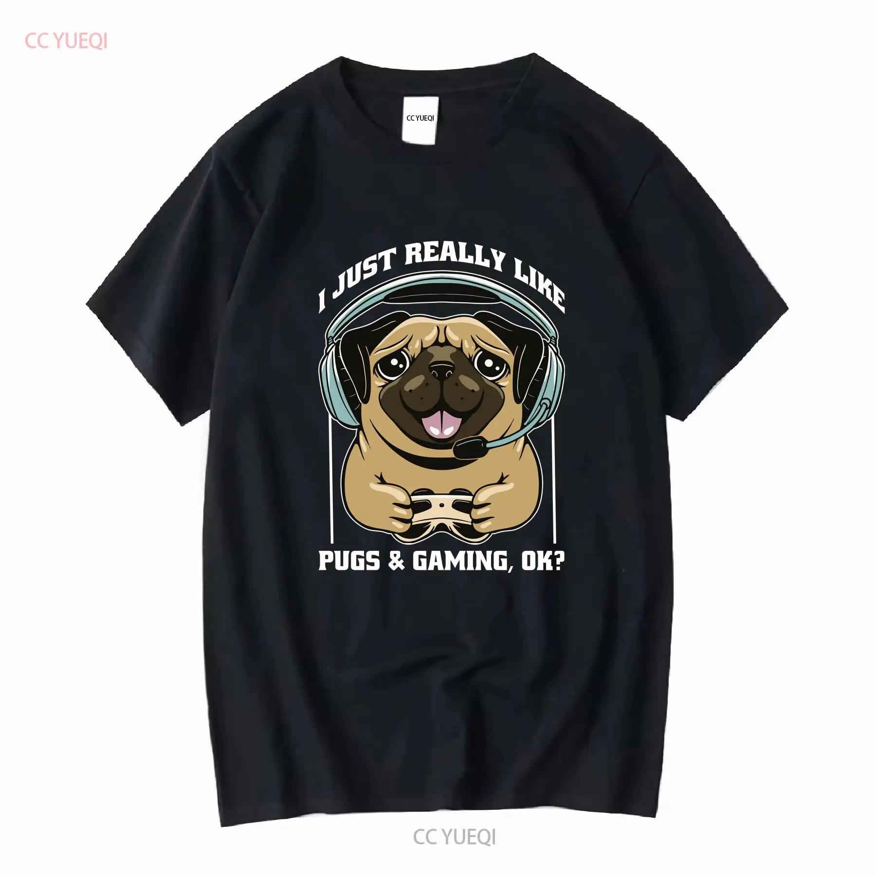 Love Pugs and Gaming Gamer T Shirt Childrens long or short sleeves vintage Washed Soft Unisex Slightly Casual S разноцветный