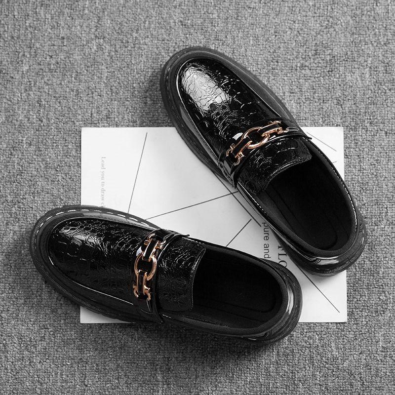 Men's Casual Shoes  British Leather Shoes Student Korean Version  Trendy Society  Youth Breathable Men's Shoes Business Small Leather Shoes