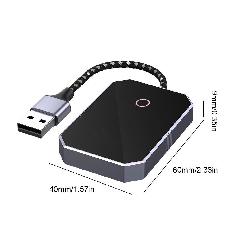2 in 1 Wireless CarPlay Android Auto Adapter Mini Carplay&Auto Box Dongle Plug & Play Auto Connect for Factory Wired Carplay Car