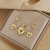 3 Pcs/Set New Fashionable And Minimalist Cross Heart Pendants Earrings Necklaces Jewelry Sets Women's Party GiftsTrendy Jewelry