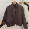 Women's Short Jacket Spring Autumn Casual Femme Windbreaker Stand Collar Tooling Jacket Basic Zipper Coat Tops