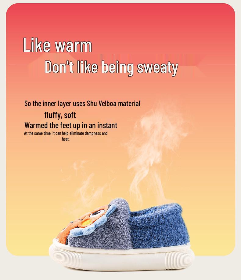 Xingfu Mary Boys' and Girls' Winter Cotton Shoes - Warm, Thick, Parent-Child Matching.