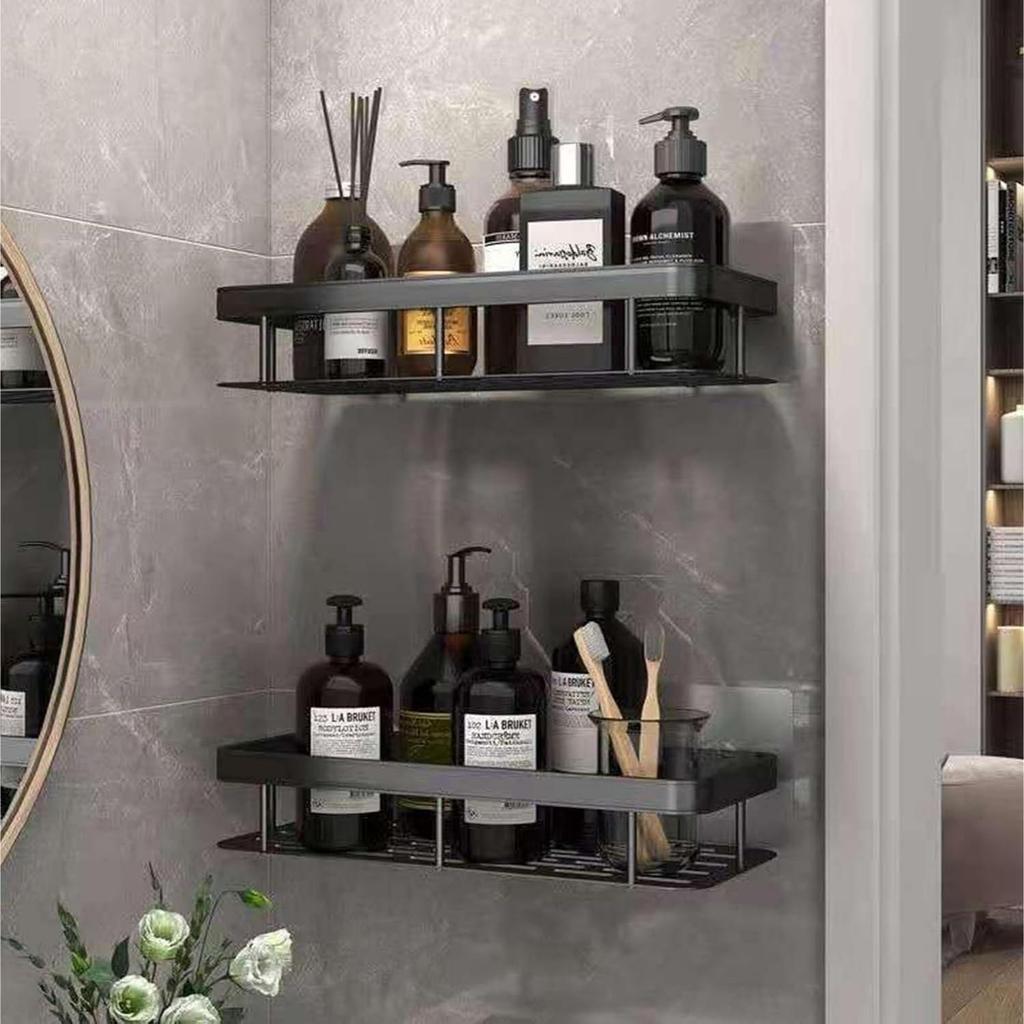 Self-Adhesive Multipurpose Wall Mounted Bathroom Shelves | Space-Saving Storage Organizer Racks for Bathroom and Kitchen Accessories