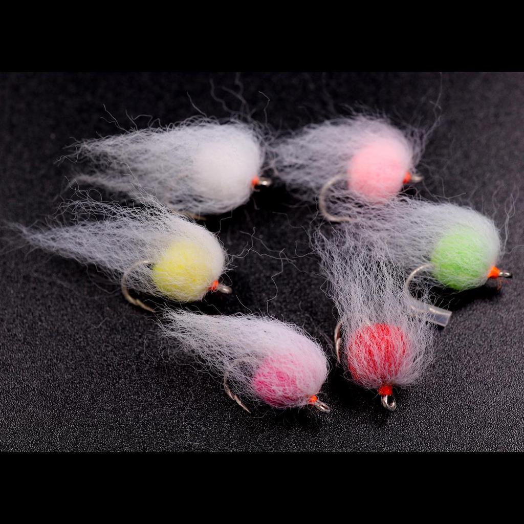 Bimoo 36pcs/box Mix Color Milking Egg Fly Combo Set Trout Fly Fishing Nude Egg Flies Glow Bug Size 12