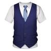 2026 Nuova Moda Estiva Versatile Divertente Finto Smoking Maglietta 3D Papillon Magliette Stampate 3D Uomo Streetwear Estivo