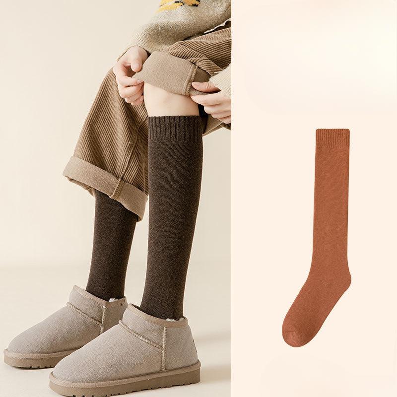 Chaussettes Mollet Chaudes Épaisses en Peluche Automne et Hiver pour Femmes, Amincissantes par Pression