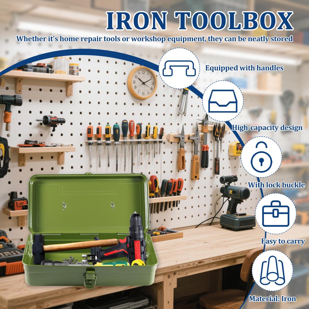 Iron Carrying Case Tool Box Hardware Tool Box Organizer Multifunctional Metal Tool Box Electrician Carpenter Workshop Suitcase