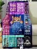 Cozy Cat Lover Throw Blanket with Colorful Design and Funny Quotes Featuring Adorable Cats Ideal for Any Room