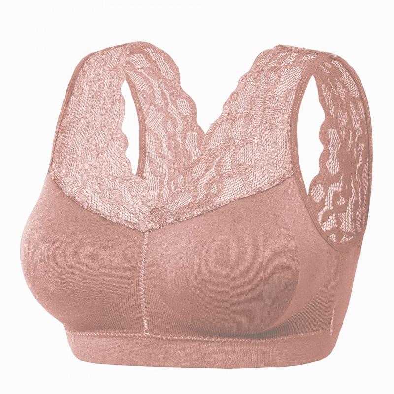 Lace Trim Strapless Gathered Bra for Women - Beautiful Back Vest-Style Design